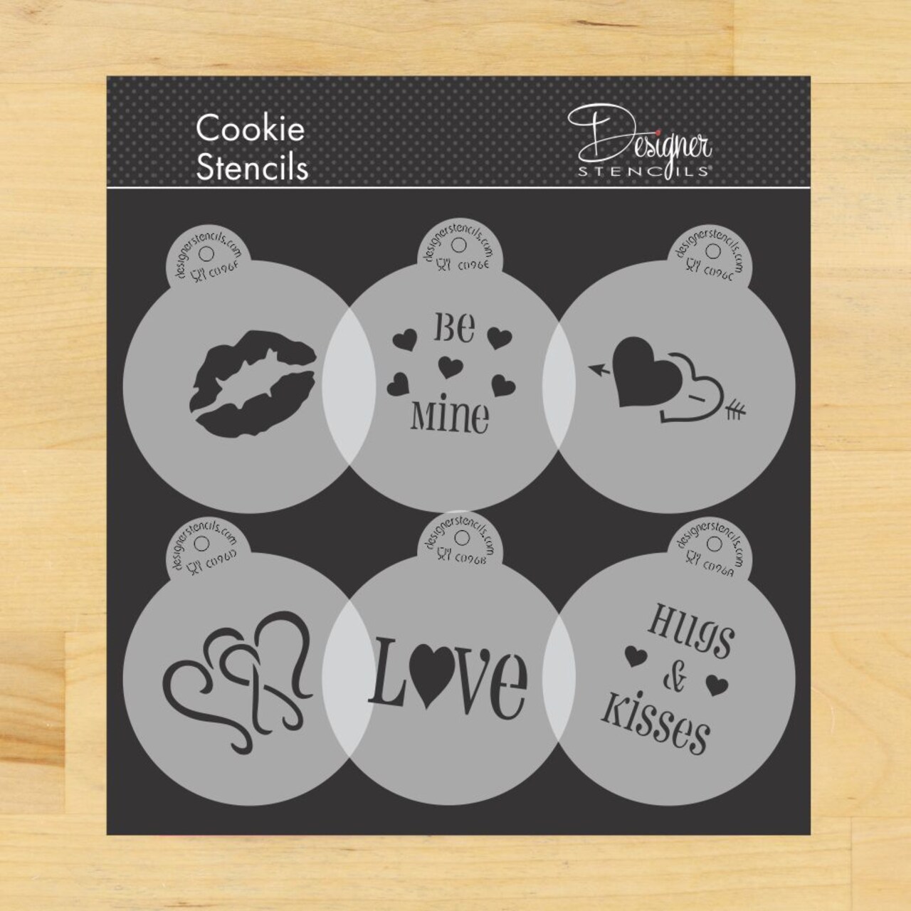 Valentine Cupcake and Cookie Stencils | C096 by Designer Stencils | Cookie Decorating Tools |